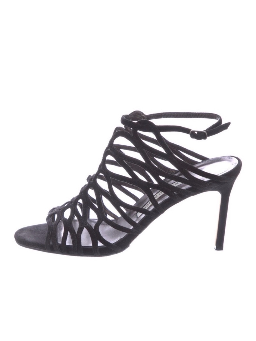 Manolo Blahnik Black Strappy High Heel Sandals